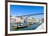 Dom Luis I Bridge and Typical Boats (Rabelos), Porto, Portugal-phbcz-Framed Photographic Print