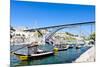 Dom Luis I Bridge and Typical Boats (Rabelos), Porto, Portugal-phbcz-Mounted Photographic Print