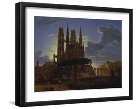 Dom Ueber Einer Stadt. Nach 1813. (Kopie Von K.E.Biermann Um 1830)-Karl Friedrich Schinkel-Framed Giclee Print