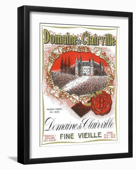 Domaine De Clairville Wine Label - Europe-Lantern Press-Framed Art Print
