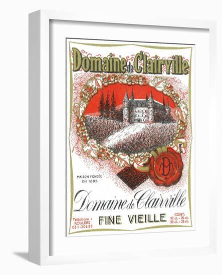 Domaine De Clairville Wine Label - Europe-Lantern Press-Framed Art Print