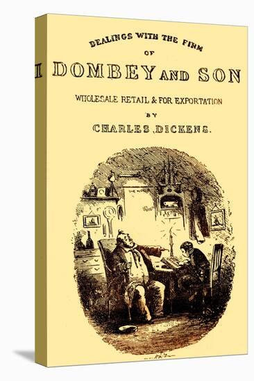 Dombey & Son by Charles Dickens Title page-Hablot Knight Browne-Stretched Canvas