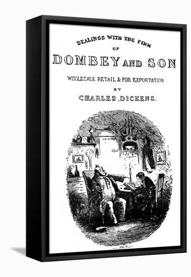 Dombey & Son by Charles Dickens Title page-Hablot Knight Browne-Framed Stretched Canvas