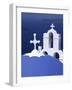 Dome and Crosses of Greek Church, Santorini, Greece-Bill Bachmann-Framed Photographic Print