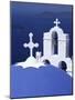 Dome and Crosses of Greek Church, Santorini, Greece-Bill Bachmann-Mounted Photographic Print