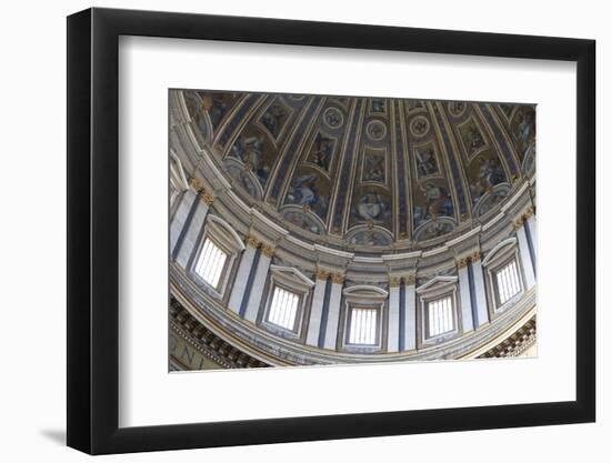 Dome and Frescoes in St. Peter's Basilica, Vatican, Rome, Lazio, Italy, Europe-Godong-Framed Photographic Print