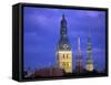 Dome Cathedral, St. Peter's and St. Saviour's Churches, Riga, Latvia-Peter Adams-Framed Stretched Canvas