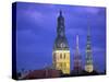 Dome Cathedral, St. Peter's and St. Saviour's Churches, Riga, Latvia-Peter Adams-Stretched Canvas