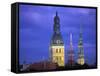 Dome Cathedral, St. Peter's and St. Saviour's Churches, Riga, Latvia-Peter Adams-Framed Stretched Canvas