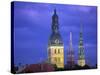 Dome Cathedral, St. Peter's and St. Saviour's Churches, Riga, Latvia-Peter Adams-Stretched Canvas