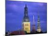 Dome Cathedral, St. Peter's and St. Saviour's Churches, Riga, Latvia-Peter Adams-Mounted Photographic Print