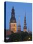 Dome Cathedral, St. Peter's, St. Saviour's Churches, Riga, Latvia-Doug Pearson-Stretched Canvas