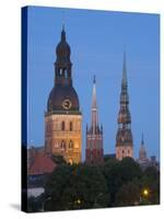 Dome Cathedral, St. Peter's, St. Saviour's Churches, Riga, Latvia-Doug Pearson-Stretched Canvas