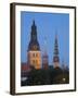 Dome Cathedral, St. Peter's, St. Saviour's Churches, Riga, Latvia-Doug Pearson-Framed Photographic Print