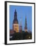 Dome Cathedral, St. Peter's, St. Saviour's Churches, Riga, Latvia-Doug Pearson-Framed Photographic Print