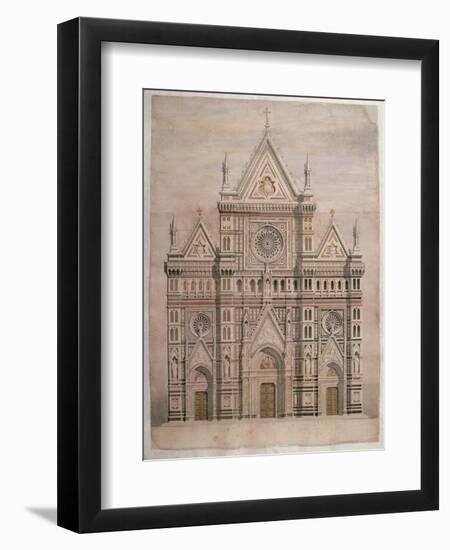 Dome, Drawing for the Face of Florence Cathedral, 1866 - 1867. Italy-Emilio De Fabris-Framed Art Print