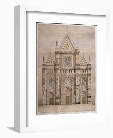 Dome, Drawing for the Face of Florence Cathedral, 1866 - 1867. Italy-Emilio De Fabris-Framed Art Print