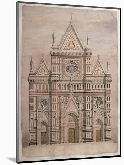 Dome, Drawing for the Face of Florence Cathedral, 1866 - 1867. Italy-Emilio De Fabris-Mounted Art Print