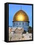 Dome of Rock Above Western Wall Plaza, Old City, UNESCO World Heritage Site, Jerusalem, Israel-Gavin Hellier-Framed Stretched Canvas