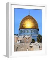 Dome of Rock Above Western Wall Plaza, Old City, UNESCO World Heritage Site, Jerusalem, Israel-Gavin Hellier-Framed Photographic Print