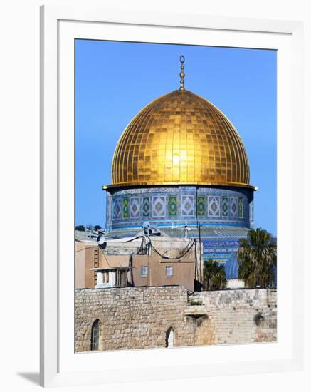 Dome of Rock Above Western Wall Plaza, Old City, UNESCO World Heritage Site, Jerusalem, Israel-Gavin Hellier-Framed Photographic Print