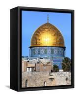 Dome of Rock Above Western Wall Plaza, Old City, UNESCO World Heritage Site, Jerusalem, Israel-Gavin Hellier-Framed Stretched Canvas