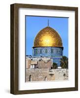 Dome of Rock Above Western Wall Plaza, Old City, UNESCO World Heritage Site, Jerusalem, Israel-Gavin Hellier-Framed Photographic Print