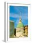 Dome of Saint Louis Historical Old Courthouse, Federal Style architecture built in 1826 and site...-null-Framed Photographic Print