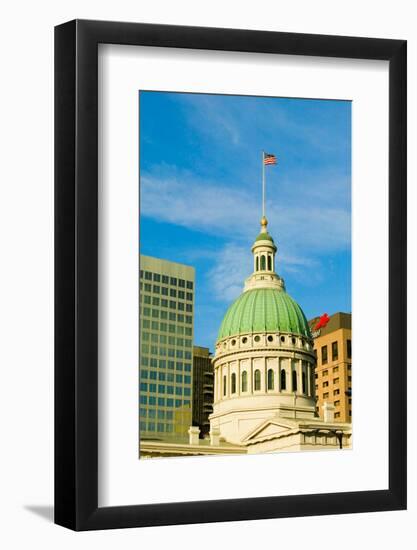 Dome of Saint Louis Historical Old Courthouse, Federal Style architecture built in 1826 and site...-null-Framed Photographic Print