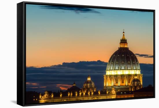 Dome of Saint Peter at Twilight-Circumnavigation-Framed Stretched Canvas