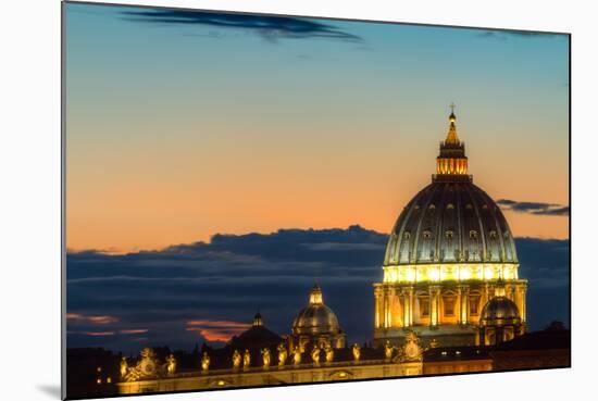 Dome of Saint Peter at Twilight-Circumnavigation-Mounted Photographic Print