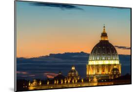 Dome of Saint Peter at Twilight-Circumnavigation-Mounted Photographic Print