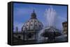 Dome of Saint Peter's with Fountain-null-Framed Stretched Canvas