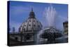 Dome of Saint Peter's with Fountain-null-Stretched Canvas