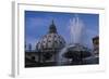 Dome of Saint Peter's with Fountain-null-Framed Photographic Print