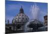 Dome of Saint Peter's with Fountain-null-Mounted Photographic Print