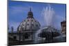 Dome of Saint Peter's with Fountain-null-Mounted Photographic Print