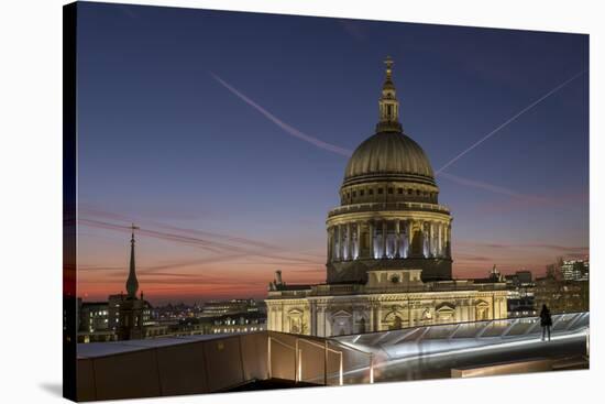 Dome of St. Pauls Cathedral from One New Change shopping mall, London, England, United Kingdom, Eur-Charles Bowman-Stretched Canvas