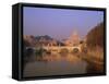 Dome of St. Peters and Skyline of the Vatican Above the Tiber River, Rome, Lazio, Italy, Europe-Roy Rainford-Framed Stretched Canvas