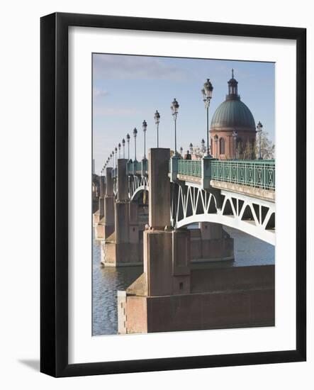 Dome of the Hopital De La Grave and Pont St-Pierre Bridge, Toulouse, Midi-Pyrenees Region, France-null-Framed Photographic Print