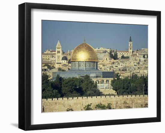 Dome of the Rock and Temple Mount from Mount of Olives, Jerusalem, Israel, Middle East-Simanor Eitan-Framed Photographic Print