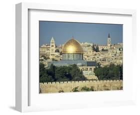 Dome of the Rock and Temple Mount from Mount of Olives, Jerusalem, Israel, Middle East-Simanor Eitan-Framed Photographic Print