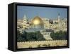 Dome of the Rock and Temple Mount from Mount of Olives, Jerusalem, Israel, Middle East-Simanor Eitan-Framed Stretched Canvas