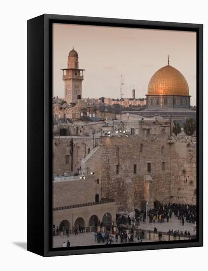 Dome of the Rock and the Western Wall, Jerusalem, Israel, Middle East-Michael DeFreitas-Framed Stretched Canvas