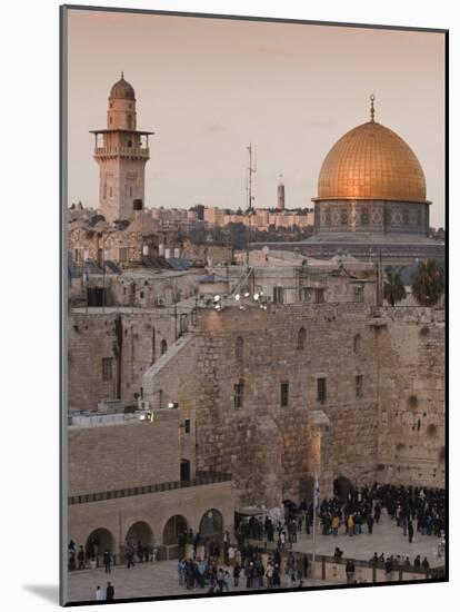 Dome of the Rock and the Western Wall, Jerusalem, Israel, Middle East-Michael DeFreitas-Mounted Photographic Print