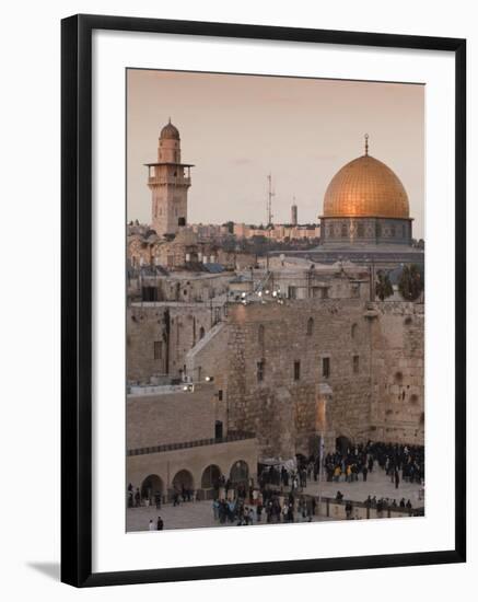 Dome of the Rock and the Western Wall, Jerusalem, Israel, Middle East-Michael DeFreitas-Framed Photographic Print