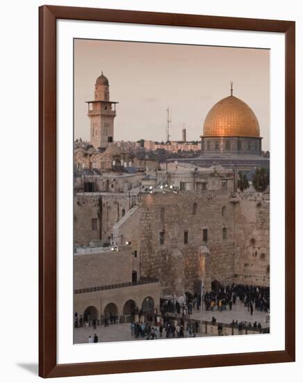 Dome of the Rock and the Western Wall, Jerusalem, Israel, Middle East-Michael DeFreitas-Framed Photographic Print