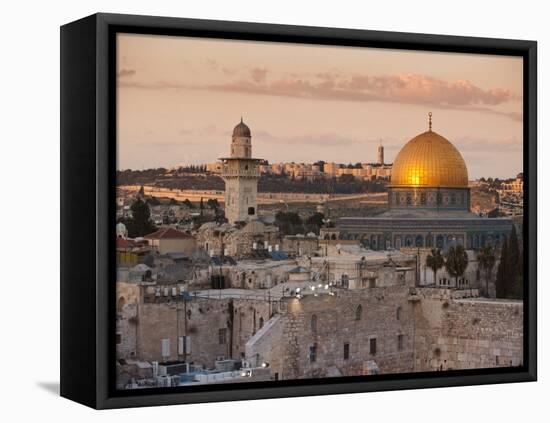 Dome of the Rock and the Western Wall, Jerusalem, Israel, Middle East-Michael DeFreitas-Framed Stretched Canvas