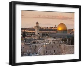 Dome of the Rock and the Western Wall, Jerusalem, Israel, Middle East-Michael DeFreitas-Framed Premium Photographic Print