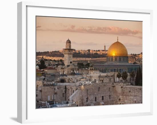 Dome of the Rock and the Western Wall, Jerusalem, Israel, Middle East-Michael DeFreitas-Framed Photographic Print